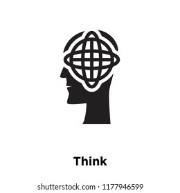 Think icon vector isolated on white background, logo concept of Think sign on transparent background, filled black symbol