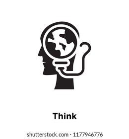 Think icon vector isolated on white background, logo concept of Think sign on transparent background, filled black symbol