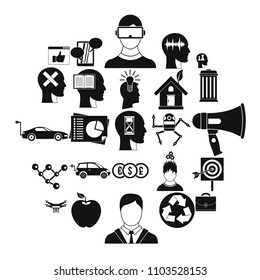 Think icons set. Simple set of 25 think vector icons for web isolated on white background