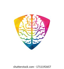 Piensen en el concepto de idea. Icono de Logotipo del cerebro con pensamiento de la lluvia de ideas.