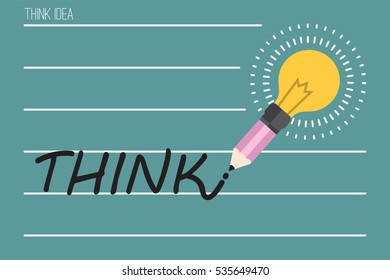 Think idea and insight concept, Idea design, Flat style vector illustration EPS 10.