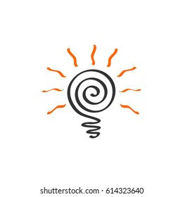 Think Idea Spiral Light bulb Icon Vector Logo Template Illustration Design. Vector EPS 10.