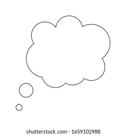 Think of isolated bubbles on a white background. Bubbles think trendy with style. Balloons of creative thought. Cloud line art, vector illustration