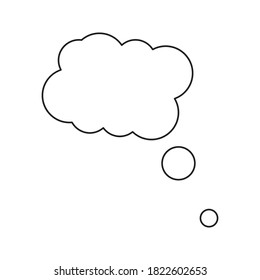 Denken Sie an einzelne Blasen auf weißem Hintergrund. Blasen denken trendig mit Stil. Ballons kreativen Denkens. Cloud Line Art
