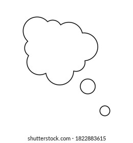 Think of isolated bubbles on a white background. Bubbles think trendy with style. Balloons of creative thought. Cloud line art