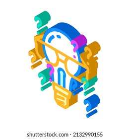 pensemos en el vector de iconos isométricos de la bombilla. piense la señal de la bombilla. ilustración de símbolo aislado
