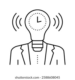 think light bulb line icon vector. think light bulb sign. isolated contour symbol black illustration