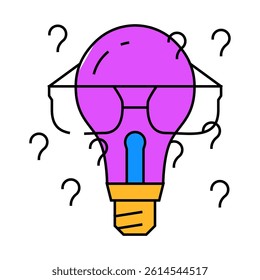 think light bulb line icon vector. think light bulb sign. isolated symbol illustration