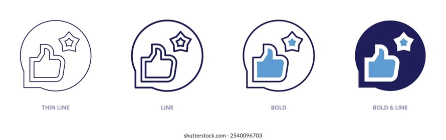 Think like icon in 4 different styles. Thin Line, Line, Bold, and Bold Line. Duotone style. Editable stroke.