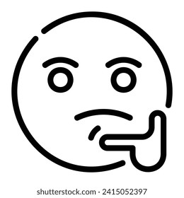 think Line Icon Background White