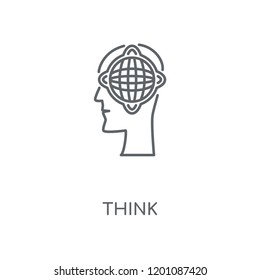 Think linear icon. Think concept stroke symbol design. Thin graphic elements vector illustration, outline pattern on a white background, eps 10.