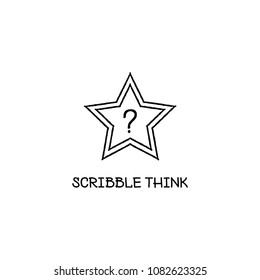 Think logo Scribble art. Star logo vector.