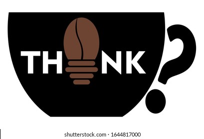 think logo vector with black coffee cup