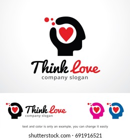 Think Love Logo Template Design Vector, Emblem, Design Concept, Creative Symbol, Icon
