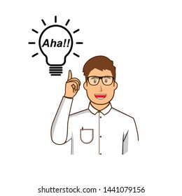Think man with idea in head