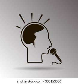 Think, microphone vector illustration
