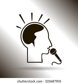 Think, microphone vector illustration