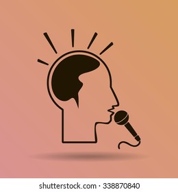 Think, microphone vector illustration