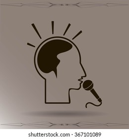 Think, microphone vector illustration