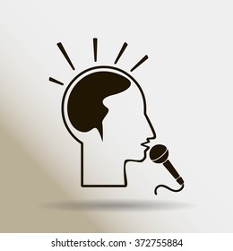 Think, microphone vector illustration