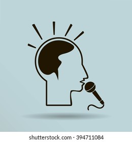 Think, microphone vector illustration