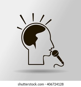 Think, microphone vector illustration