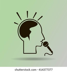 Think, microphone vector illustration