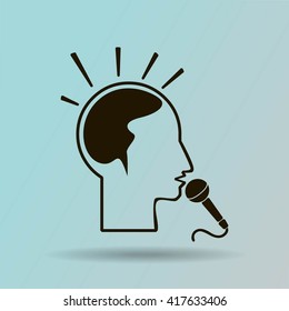 Think, microphone vector illustration