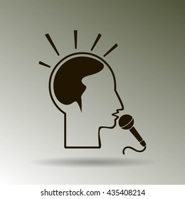 Think, microphone vector illustration