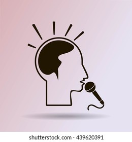 Think, microphone vector illustration