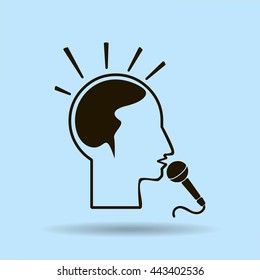 Think, microphone vector illustration