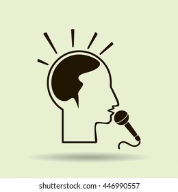 Think, microphone vector illustration