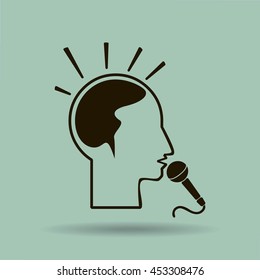 Think, microphone vector illustration