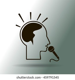 Think, microphone vector illustration