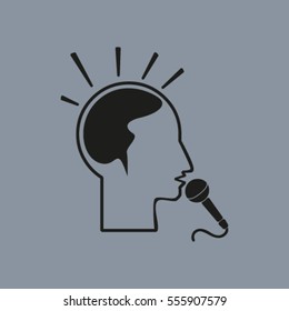 Think, microphone vector illustration