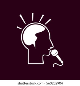 Think, microphone vector illustration