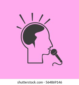 Think, microphone vector illustration