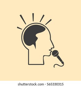 Think, microphone vector illustration