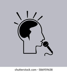 Think, microphone vector illustration