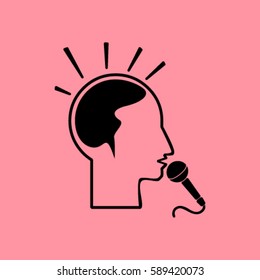 Think, microphone vector illustration