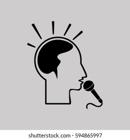 Think, microphone vector illustration
