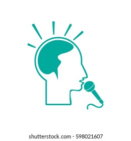 Think, microphone vector illustration