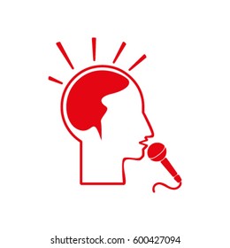 Think, microphone vector illustration