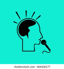 Think, microphone vector illustration