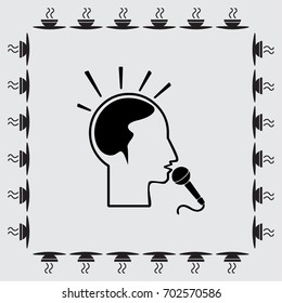 Think, microphone vector illustration