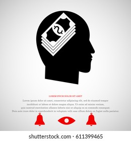 Think Money Icon, vector best flat icon, EPS