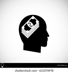Think Money Icon, vector best flat icon, EPS