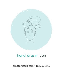 Think negative icon line element. Vector illustration of think negative icon line isolated on clean background for your web mobile app logo design.