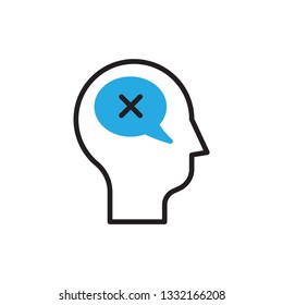 think negative icon vector modern design