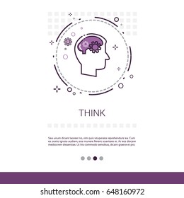Think New Idea Inspiration Creative Process Business Web Banner With Copy Space Vector Illustration